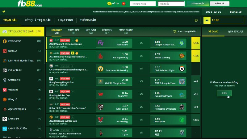 Esports FB88: Cá cược thể thao điện tử uy tín, hấp dẫn 2026 3 Nhiều dạng cược cho anh em lựa chọn